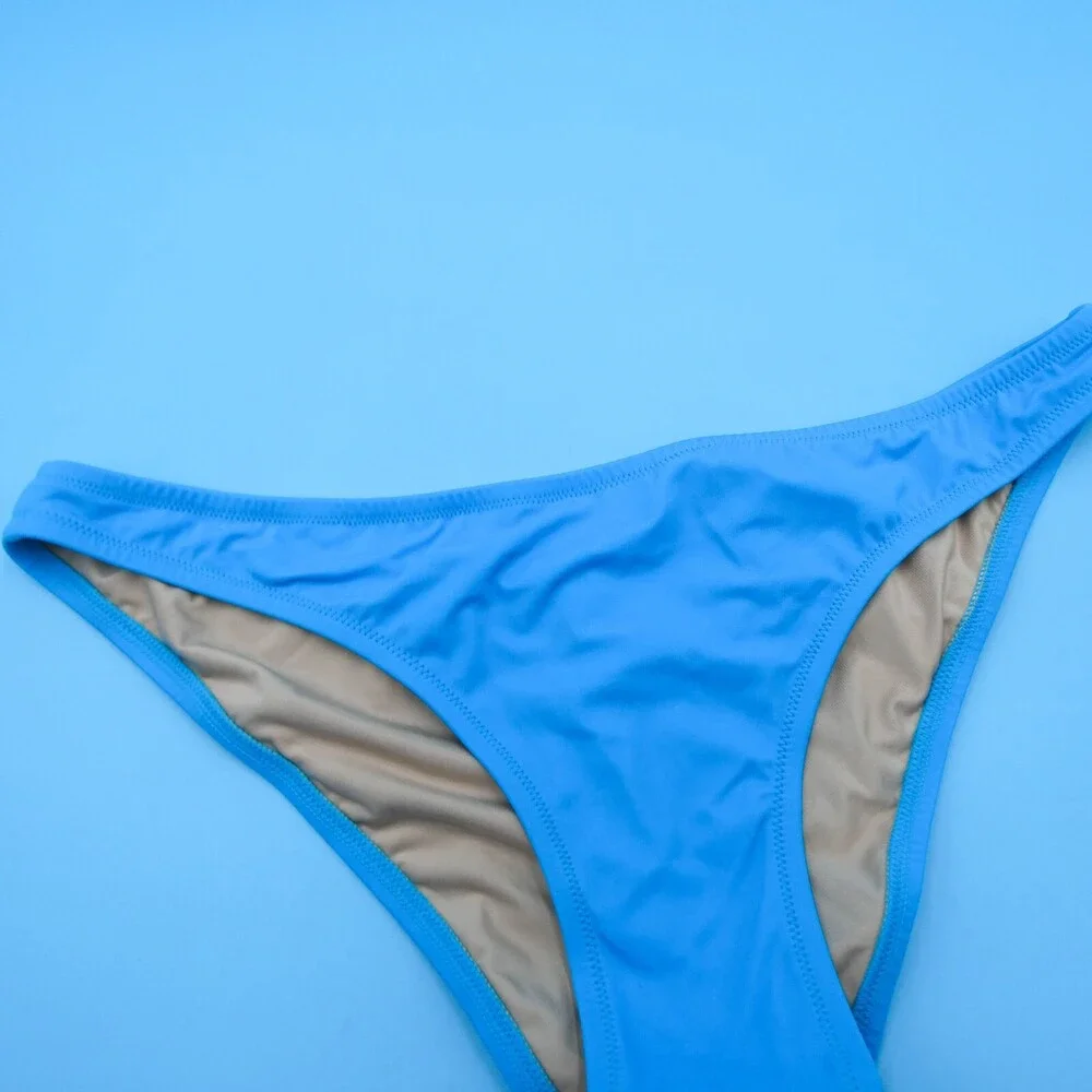 Victorias Secret XL Blue Brazilian Low Rise Bikini Bottom Swimwear Beach‎ Women